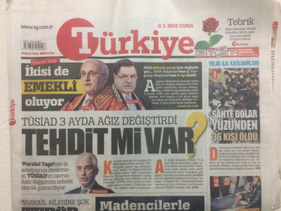 Türkiye Gazetesi 1 Ocak 2015 - Tüsiad 3 Ayda Ağız Değiştirdi Tehdit Mi Var? GZ27247 - 1