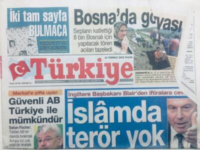 Türkiye Gazetesi 10 Temmuz 2005 - İngiltere Başbakanıİslamda Terör Yok GZ43228 - 1