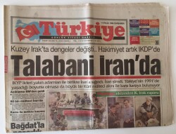 Türkiye Gazetesi 11 Eylül 1996 - Barzani Saddamın Yardımcısı Oluyor, Talabani de İran a Sığındı GZ11699 - 1