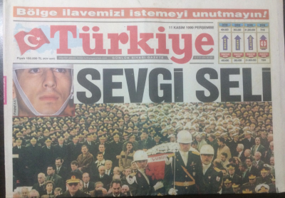 Türkiye Gazetesi 11 Kasım 1999 - Sevgi Seli - GZ12972 - 2
