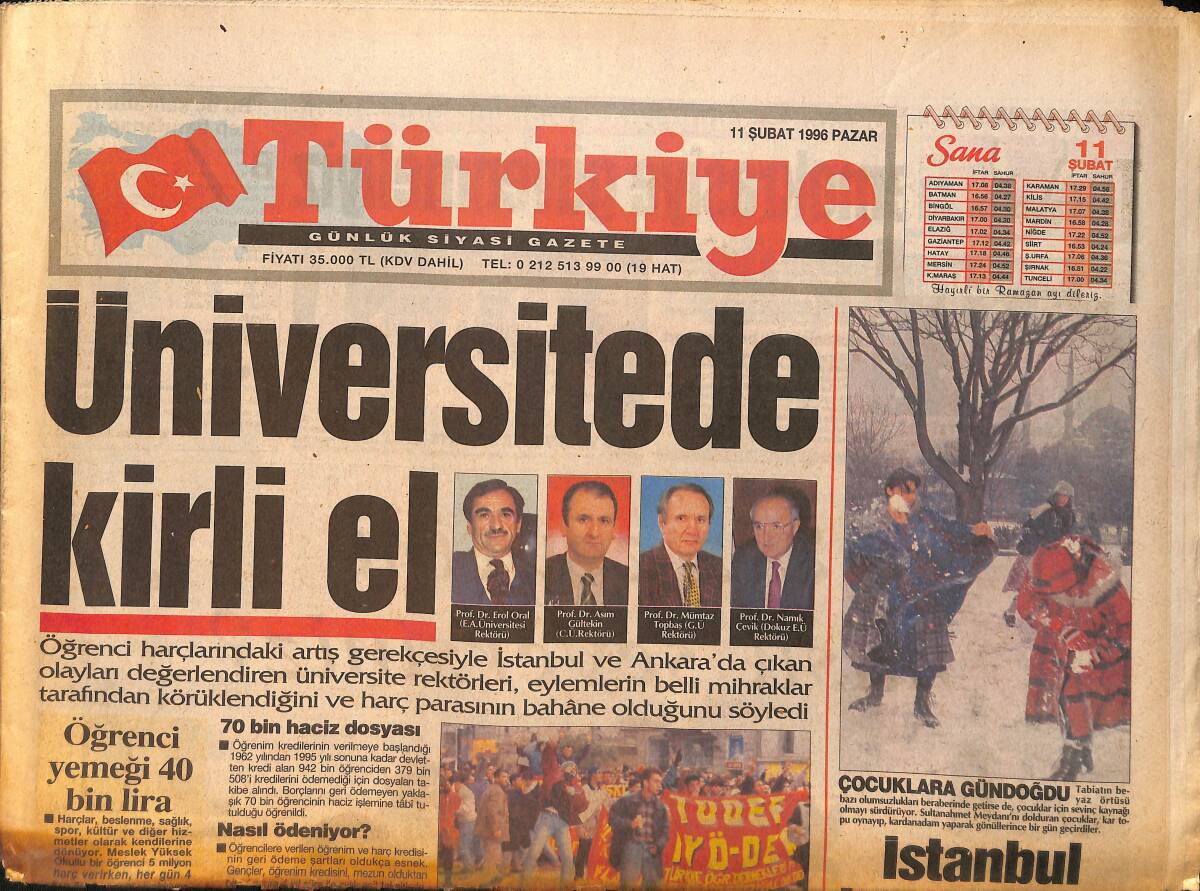 Türkiye Gazetesi 11 Şubat 1996 - Fenerbahçe'nin Şakası Yok - IRA , Patlamayı 20 Dakika Önce Haber Verdi GZ155535 - 1