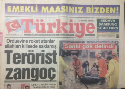 Türkiye Gazetesi 12 Ağustos 1997 - Terörist Zangoç - GZ15043 - 2