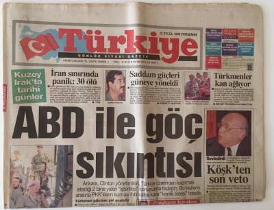 Türkiye Gazetesi 12 Eylül 1996 - ABD İle Göç Sıkıntısı GZ11698 - 2
