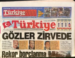 Türkiye Gazetesi 12 Ocak 2000 - Üç Lider Bugün Bir Araya Gelip, İdam Dosyasını Ve Köşk Konusunu Konuşacak - ABD'de İğneyle İnfaz GZ132428 - 1