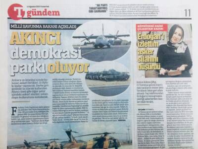 Türkiye Gazetesi 13 Ağustos 2016 - Akıncı Demokrasi Parkı Oluyor GZ43247 - 2