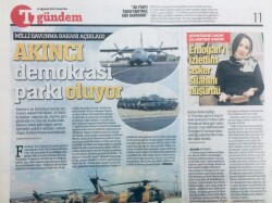 Türkiye Gazetesi 13 Ağustos 2016 - Akıncı Demokrasi Parkı Oluyor GZ43247 - 1