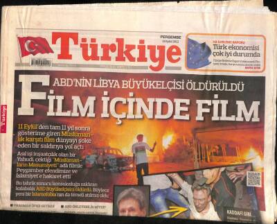 Türkiye Gazetesi 13 Eylül 2012 - ABDnin Libya Büyükelçisi Öldürüldü GZ92160 - 1
