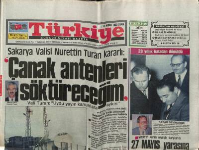 Türkiye Gazetesi 13 Nisan 1990 - İbrahim Tatlıses İfade Verdi GZ61352 - 1