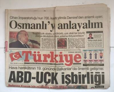 Türkiye Gazetesi 13 Nisan 1999 - İki Kiliseden Kosova İçin Büyük Kavga GZ7531 - 1