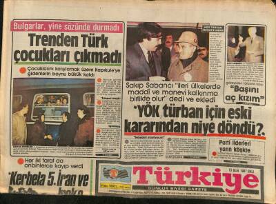 Türkiye Gazetesi 13 Ocak 1987 - Sahte Pasaport Şebekesine Darbe - Haliçe Yeni Köprü GZ118657 - 1