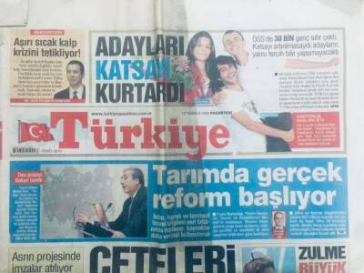 Türkiye Gazetesi 13 Temmuz 2009 - Mehdi EkerTarımda Gerçek Reform Başlıyor GZ40633 - 1