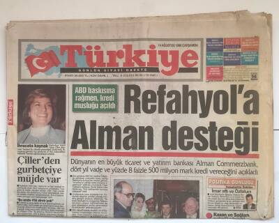 Türkiye Gazetesi 14 Ağustos 1996 - ABD Baskısına Rağmen , Kredi Musluğu Açıldı GZ7543 - 1