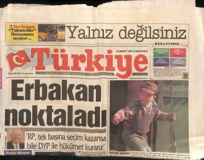 Türkiye Gazetesi 15 Mart 1997 - Clinton Dizini Weizman Ayağını Kırdı - Kumar Yasağı Meclise Geldi GZ123198 - 1