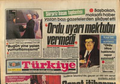 Türkiye Gazetesi 15 Ocak 1987 - ...Ve Efes Final Yolunda - Kenan Evren Bazı Gazeteleri İkaz Etti GZ118603 - 1
