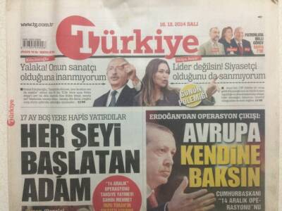 Türkiye Gazetesi 16 Aralık 2014 - Hülya Avşardan KılıçdaroğlunaLider Değilsin GZ29420 - 1