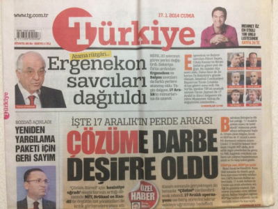 Türkiye Gazetesi 17 Ocak 2014 - Atama Rüzgarı,Ergenekon Savcıları Dağıtıldı GZ27966 - 1