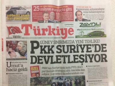 Türkiye Gazetesi 17 Temmuz 2013 -PKK Suriyede Devletleşiyor GZ29343 - 1