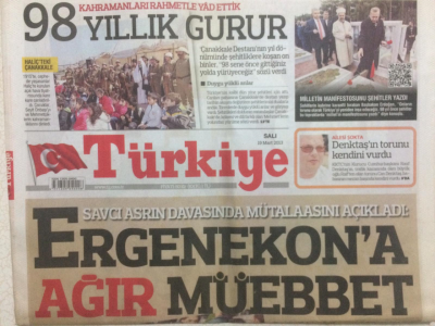 Türkiye Gazetesi 19 Mart 2013 - Ergenekona Ağır Müebbet GZ29096 - 1