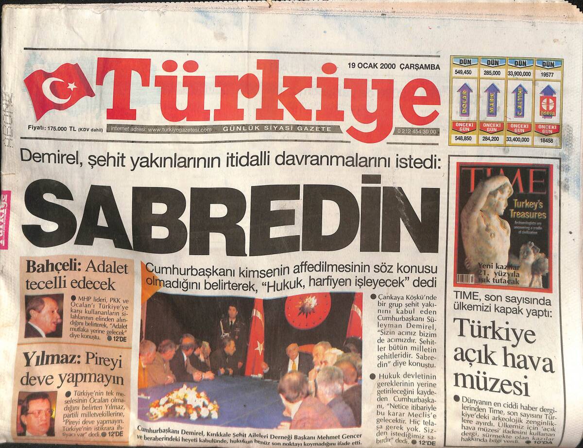 Türkiye Gazetesi 19 Ocak 2000 - Lideri Öldürülen Hizbullah Örgütüne Operasyonlar Derinleşiyor - Bahçeli; Adalet Mutlaka Yerini Gelecek GZ132400 - 1