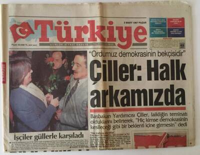 Türkiye Gazetesi 2 Mart 1997 - MGK dan Susurlukçulara Muhtıra Çıktı !.. GZ11847 - 2