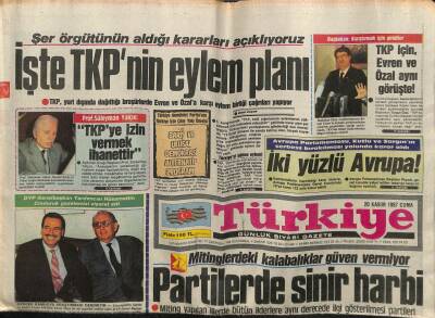 Türkiye Gazetesi 20 Kasım 1987 - Toplam 105 Kişiyi Öldüren 44 Cani Yakalandı GZ61355 - 1