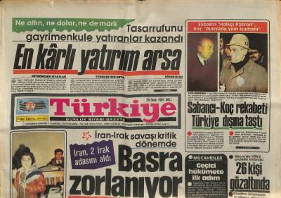Türkiye Gazetesi 20 Ocak 1987 - Sabancı-Koç Rekabeti Türkiye Dışına Taştı GZ118606 - 1