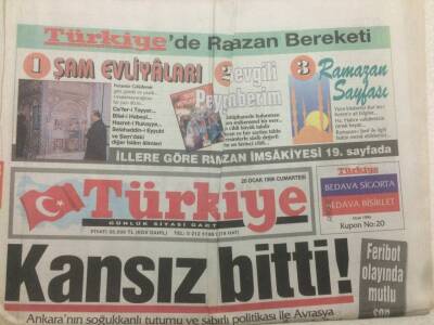 Türkiye Gazetesi 20 Ocak 1996 - Erbakan İade Etti Görev Çillerde GZ47695 - 1