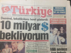 Türkiye Gazetesi 22 Ağustos 1997 - Demirel, Tekstilcilere Hedef Gösterdi - GZ15049 - 2