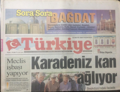 Türkiye Gazetesi 22 Mayıs 2000 - Karadeniz Kan Ağlıyor - GZ15058 - 1