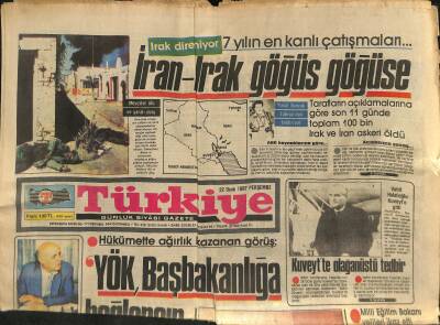Türkiye Gazetesi 22 Ocak 1987 - İran-Irak Göğüs Göğüse - Kuveytte Olağanüstü Tedbir GZ118608 - 1