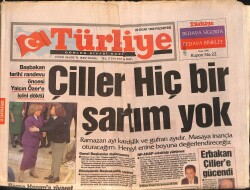 Türkiye Gazetesi 22 Ocak 1996 - Erbakan Çiller'e Gücendi - Adana'da Düğünde Rasgele Silah Atan Vatandaş Biri Çocuk 5 Kişiyi Yaraladı GZ158312 - Gökçekoleksiyon