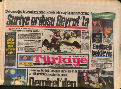 Türkiye Gazetesi 22 Şubat 1987 - Türk Güreşi Nereye Gidiyor ? - Demirelden 3 Görüş GZ118640 - 1