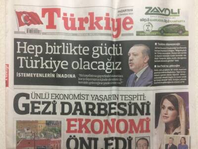 Türkiye Gazetesi 22 Temmuz 2013 - Gezi Darbesini Ekonomi Önledi GZ29639 - 1