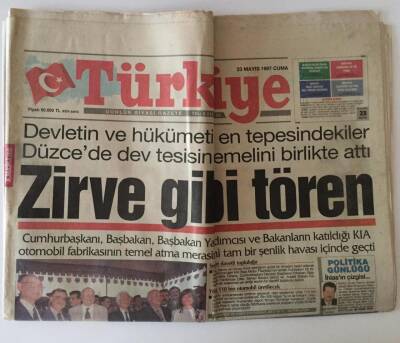 Türkiye Gazetesi 23 Mayıs 1997- Demirel Yurdumuza İş Ve Aş İmkanı Geldi GZ11829 - 1