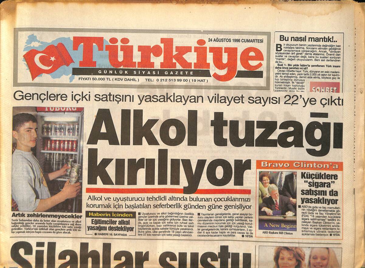 Türkiye Gazetesi 24 Ağustos 1996 - Cim-Bom'a Körfez Freni - Emel Sayın da TGRT'de GZ155538 - 1