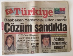 Türkiye Gazetesi 24 Mayıs 1997 - Çiller,Başbakanlığın Kendisine Verilmesi Konusunda Erbakanı İkna Edemezse Seçime Gideceğini Açıkladı GZ11694 - 1