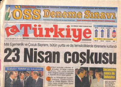 Türkiye Gazetesi 24 Nisan 1999 - MED Tv Kapatıldı - NATOda Sancılı Zirve - Miloşeviçten Oyalama Taktiği GZ119447 - 1