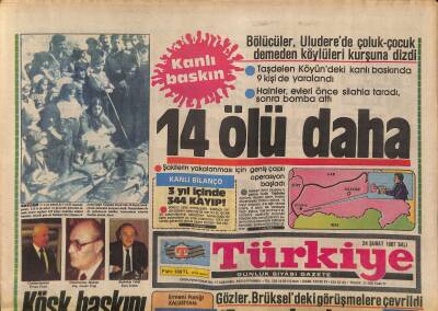 Türkiye Gazetesi 24 Şubat 1987 - Naime Ambargo - Ermeni Patriği Kalustyan Türkiyede Ermenilere Baskı Yok GZ118643 - 1