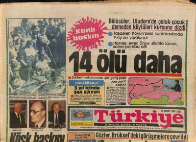 Türkiye Gazetesi 24 Şubat 1987 - Naime Ambargo - Ermeni Patriği Kalustyan Türkiyede Ermenilere Baskı Yok GZ118685 - 1
