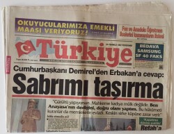 Türkiye Gazetesi 24 Temmuz 1997- Demirel Okula, Kışlaya Siyaset Sokulmasın GZ11821 - 1