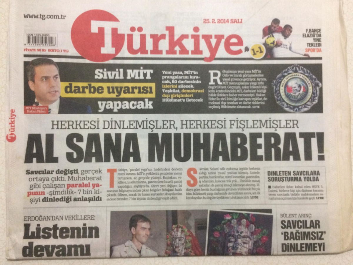 Türkiye Gazetesi 25 Şubat 2014 - Al Sana Muhaberat GZ27958 - 1