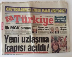 Türkiye Gazetesi 25 Temmuz 1997- İlk MGK Sınavı 8 Yıllık Kesintisiz Eğitim İle AB İlişkileri Ele Alınacak GZ11823 - 1