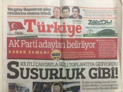 Türkiye Gazetesi 25 Temmuz 2013 - Kilitli Çantayla Gizli Toplantıya Gidiyordu,Susurluk Gibi GZ29649 - 1