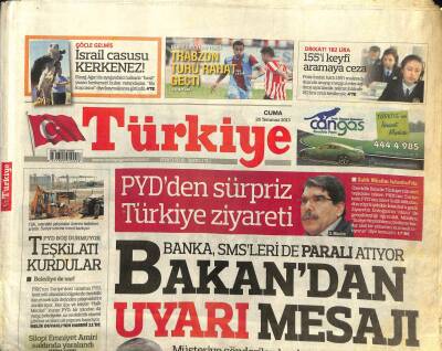 Türkiye Gazetesi 26 Temmuz 2013 - PYDden Sürpriz Türkiye Ziyareti GZ101368 - 2
