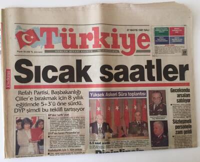 Türkiye Gazetesi 27 Mayıs 1997 - Refah Partisi Başbakanlığı Çillere Bırakmak İçin 8 Yılık Eğitimde 5+3 ü Öne Sürüyor GZ11693 - 2