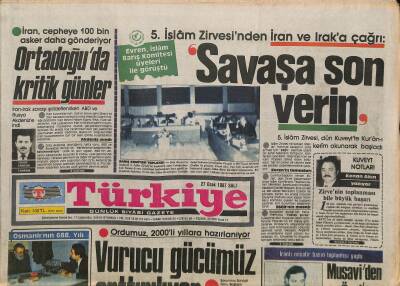 Türkiye Gazetesi 27 Ocak 1987 - Kâzım Karabekir Paşa Nerede Anılıyor ? - Sabancı Koçu Geçti GZ118668 - 1