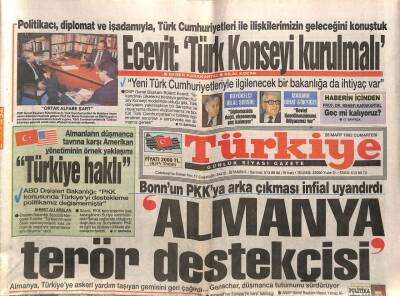 Türkiye Gazetesi 28 Mart 1992 - Kültür Bakanlığı Bütçesi Mahkemelik GZ82843 - 1