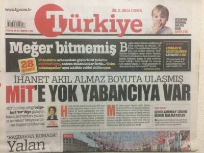 Türkiye Gazetesi 28 Şubat 2014 - İhanet Akıl Almaz Boyuta Ulaşmış,Mite Yok Yabancıya Var GZ29414 - 1