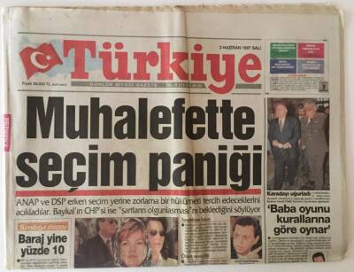Türkiye Gazetesi 3 Haziran 1997 - Tuz Gölü Can Çekişiyor GZ11860 - 2