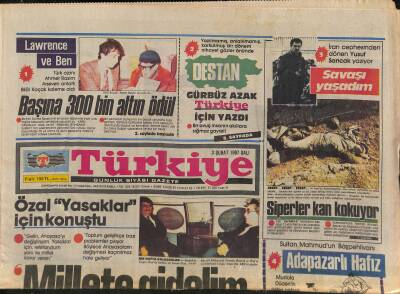 Türkiye Gazetesi 3 Şubat 1987 - İran Cephesinden Dönen Yusuf Sancak Yazıyor Savaşı Yaşadım GZ118638 - 1